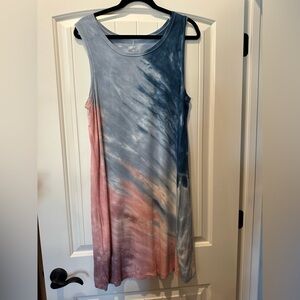 Thread & Supply Blue and Pink Tie Dye Tank Dress. XXL
